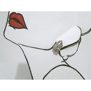 Vintage Art Deco clear rhinestone clip on earrings